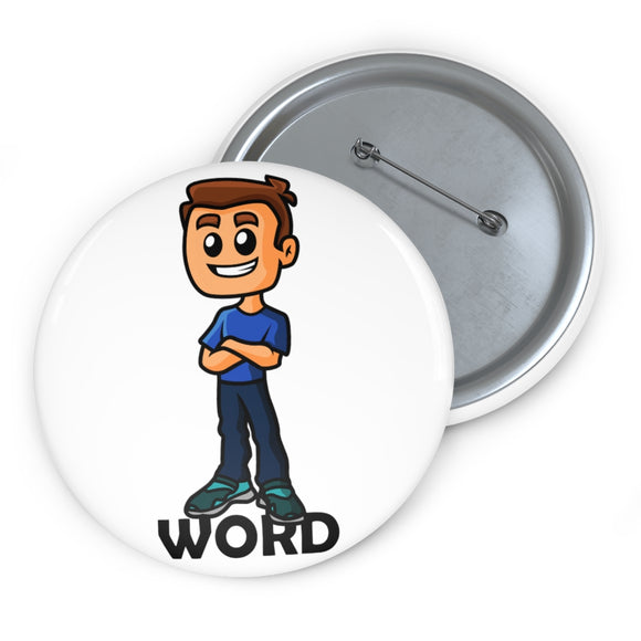 Standing on the word (M) - pin button